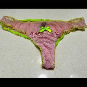 Victoria’s Secret - Sexy Little Thing Pink & Green Medium Thong